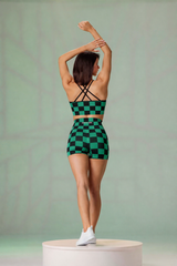 Checkered Pattern Seamless Bra
