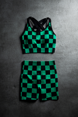 Checkered Pattern Seamless Bra