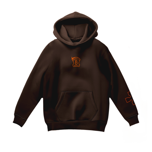 Inferno Embroidery Hoodie - Brown