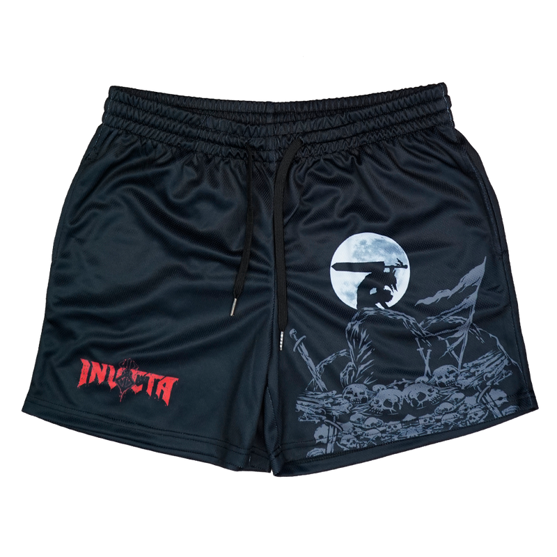 Nightfall Skull Shorts - Black