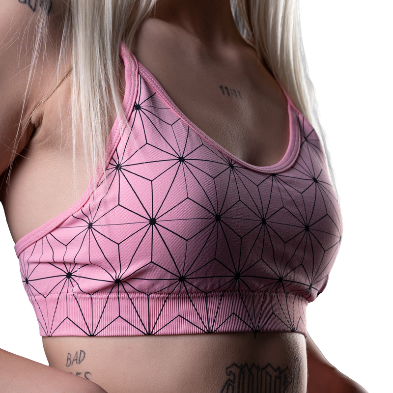 Pink Pattern Seamless Bra