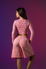 Pink Pattern Cotton Shorts
