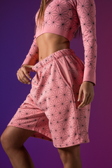 Pink Pattern Cotton Shorts