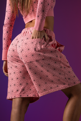 Pink Pattern Cotton Shorts