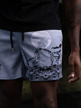 Nightfall Skull Shorts - Grey