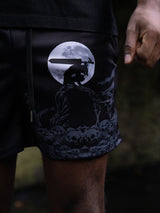 Nightfall Skull Shorts - Black