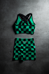 Checkered Pattern Seamless Bra
