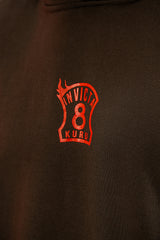 Inferno Embroidery Hoodie - Brown