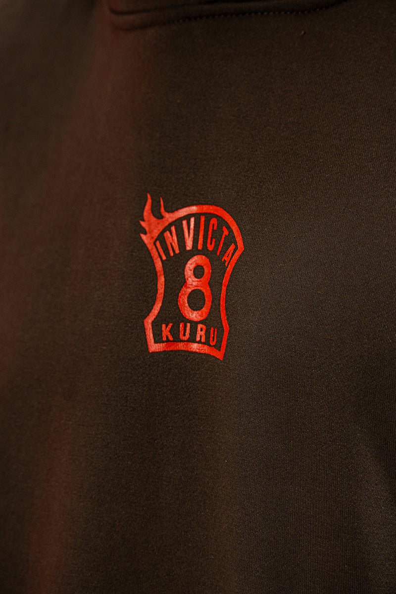 Inferno Embroidery Hoodie - Brown