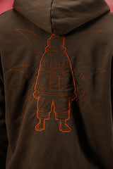 Inferno Embroidery Hoodie - Brown