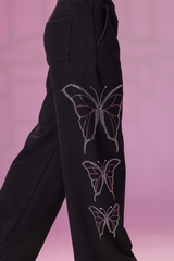 Butterfly Rhinestone Joggers