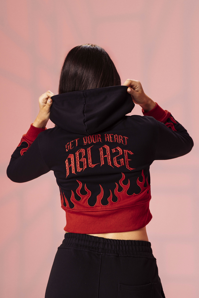 Ablaze Cropped Hoodie – Invicta Kuru