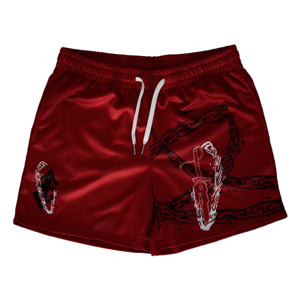 Cursed Chain Shorts  - Red