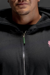Pink Pattern Zip Up Hoodie