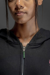 Pink Pattern Zip Up Hoodie